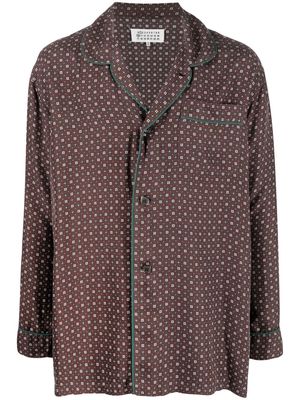 Maison Margiela silk geometric-print shirt - Brown