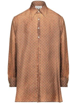 Maison Margiela silk mid-length shirt - Orange