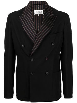 Maison Margiela single-breasted linen-blend blazer - Black