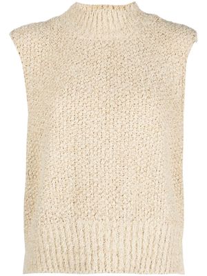 Maison Margiela sleeveless chunky-knit jumper vest - Neutrals