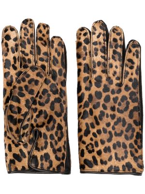 Maison Margiela sll-over leopard-print gloves - Brown