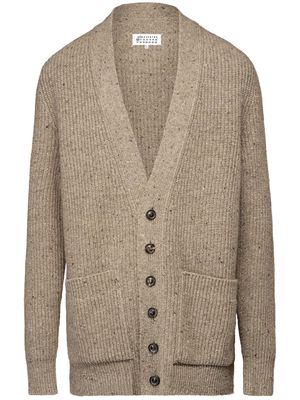 Maison Margiela speckle knit V-neck cardigan - Brown