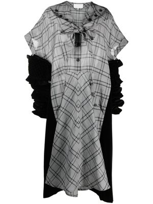 Maison Margiela Spliced check-print silk dress - Black