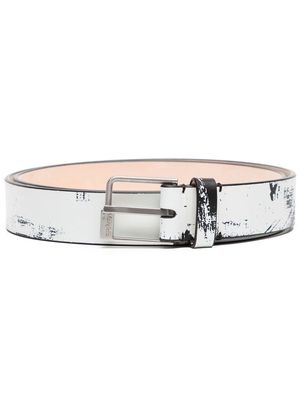 Maison Margiela square-buckle printed belt - White