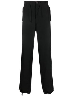 Maison Margiela straight-leg drawstring cuff trousers - Black