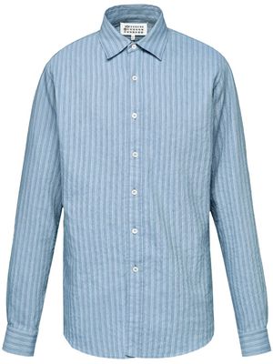 Maison Margiela stripe-pattern long-sleeve shirt - Blue