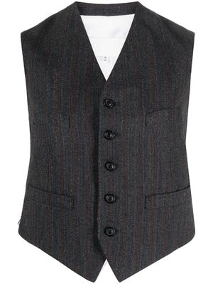 Maison Margiela stripe-print button-up waistcoat - Grey