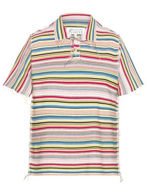 Maison Margiela striped knitted polo shirt - Red