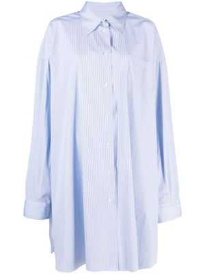 Maison Margiela striped long-sleeved shirt - Blue