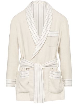 Maison Margiela striped robe jacket - Neutrals