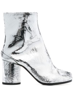 Maison Margiela Tabi metallic ankle boots - Silver