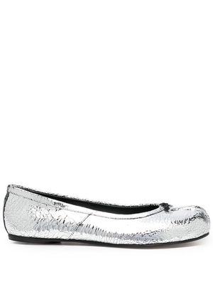 Maison Margiela Tabi mirror-effect ballerina shoes - Silver