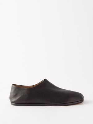 Maison Margiela - Tabi Split-toe Leather Slip-on Shoes - Mens - Black