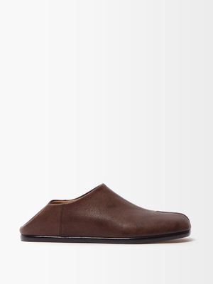 Maison Margiela - Tabi Split-toe Leather Slippers - Mens - Brown