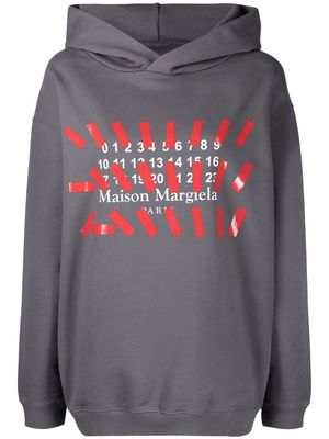 Maison Margiela taped logo hoodie - Grey