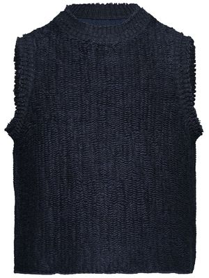 Maison Margiela textured sleeveless knitted top - Blue