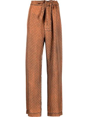 Maison Margiela tie-print silk trousers - Orange