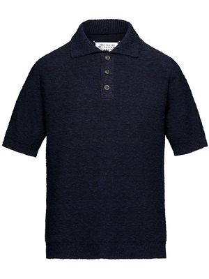 Maison Margiela tonal fine-knit polo shirt - Blue