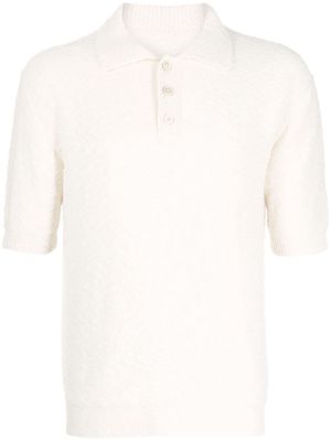 Maison Margiela tonal fine-knit polo shirt - White
