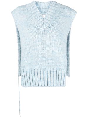 Maison Margiela V-neck knitted top - Blue