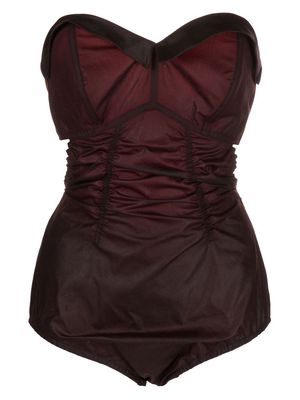 Maison Margiela waxec cotton corset bodysuit - Red