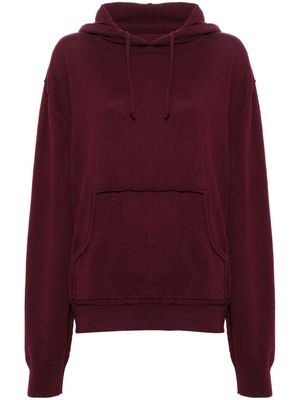 Maison Margiela wool-blend drawstring hoodie - Red
