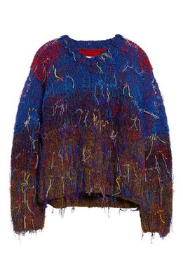 Maison Margiela Wool Blend Sweater in Red Mix Colors