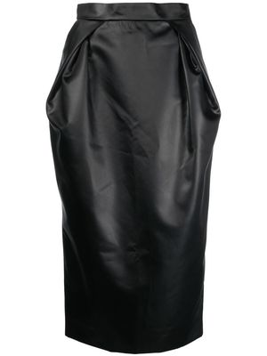 Maison Martin Margiela Pre-Owned high-waisted satin pencil skirt - Black