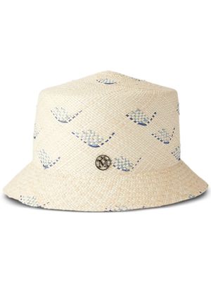 Maison Michel Arsene straw cloche hat - Neutrals
