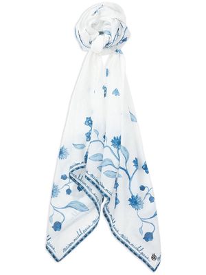 Maison Michel Birdy floral-print cotton scrunchie - White