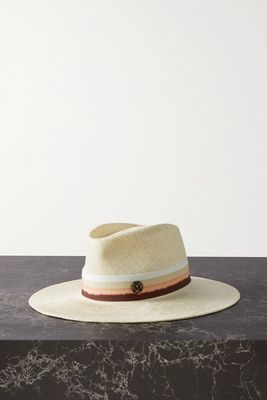 Maison Michel - Charles Grosgrain-trimmed Straw Fedora - White