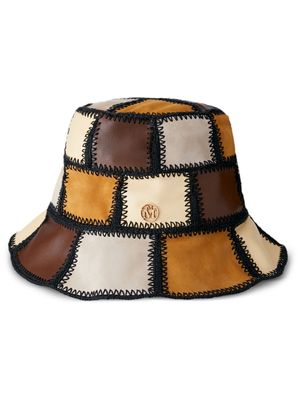 Maison Michel Fredo leather bucket hat - Brown