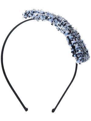 Maison Michel Kylie tweed-trim headband - Blue