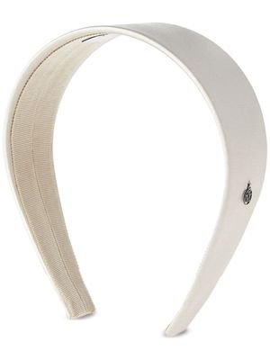 Maison Michel logo-plaque silk headband - Neutrals