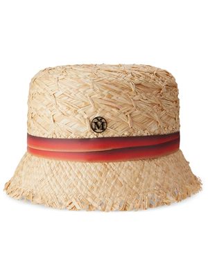 Maison Michel New Kendall straw bucket hat - Neutrals