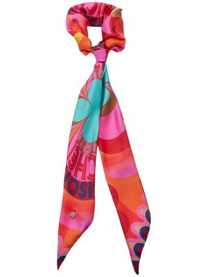 Maison Michel patterned silk scarf - Pink
