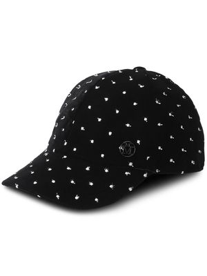 Maison Michel polka-dot velvet cap - Black