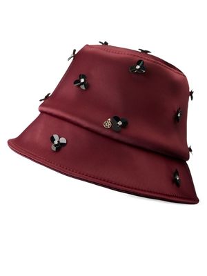 Maison Michel Souna embellished hat - Red