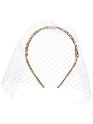 Maison Michel veil-trim headband - Neutrals
