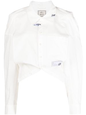 Maison Mihara Yasuhiro asymmetric-design crop shirt - White