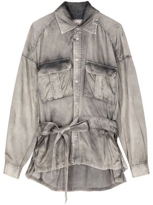 Maison MIHARA YASUHIRO bow-fastening cotton-blend shirt - Grey