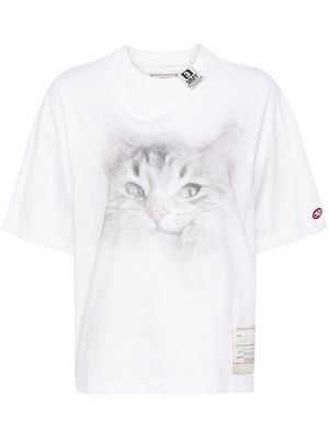 Maison Mihara Yasuhiro cat-print cotton T-shirt - White