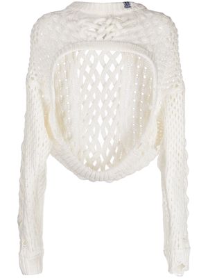 Maison Mihara Yasuhiro crochet-knit cropped bolero - White