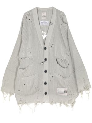 Maison MIHARA YASUHIRO distressed cotton cardigan - Grey