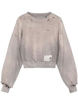 Maison MIHARA YASUHIRO distressed cotton sweatshirt - Neutrals