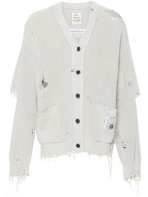 Maison Mihara Yasuhiro distressed-finish cotton cardigan - Grey