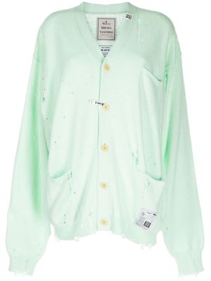 Maison Mihara Yasuhiro distressed knit cardigan - Green