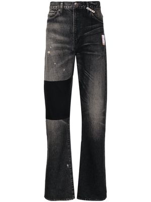 Maison Mihara Yasuhiro distressed patchwork straight-leg jeans - Black