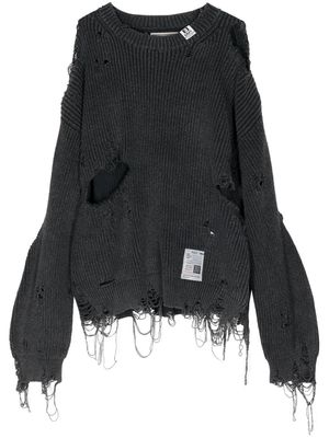 Maison MIHARA YASUHIRO distressed ripped jumper - Black