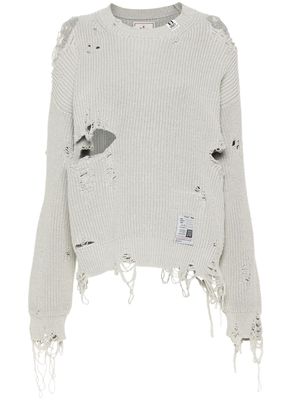 Maison Mihara Yasuhiro distressed ripped jumper - Grey